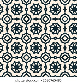 Geometric Ornamental Starburst Pattern for Presentation. Abstract Star Medallion Design Seamless Pattern. Decorative Star Tile Geometry Repeat Pattern.