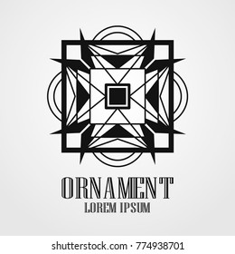 Geometric ornamental symbol for design and decoration. Vector illustration