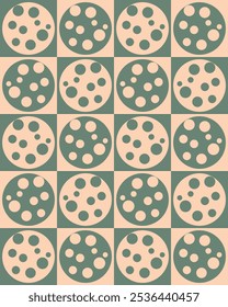 vetor ornamental geométrico verde círculo padrão sem costura design textura