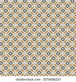 Geometric ornamental vector pattern. Abstract yellow, green and beige diamond and stripe pattern background.