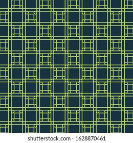 Geometric ornamental vector pattern.  Against a dark green background