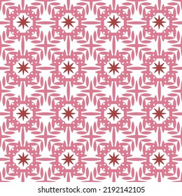 Geometric ornamental vector pattern. Seamless design texture.abstract pink and red flower retro pattern background
