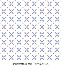 Geometric ornamental vector pattern. Seamless floral blue geometric design.