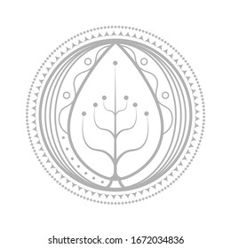 Geometric Ornaments and mandala leaf logo. White background. Vector illustration.