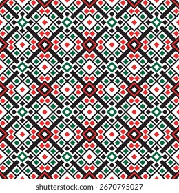 Geometric Ornate Diamond Shape Retro Decorative Seamless Pattern Background Design