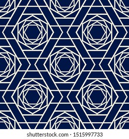 Geometric outline floral pattern design. 