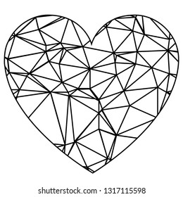 geometric outline heart
