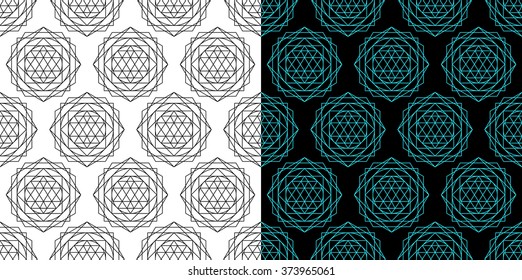Geometric outline hipster pattern