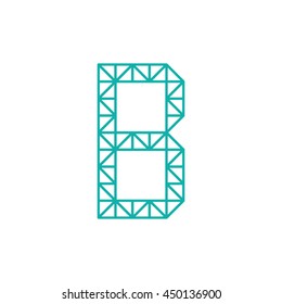 Geometric Outline Letter B Vector