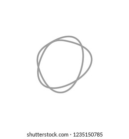 geometric oval frame ornament vector line outline