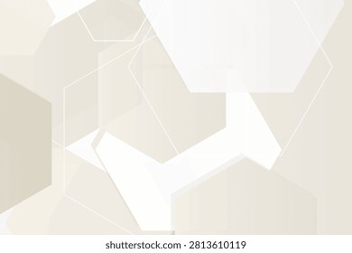 Geometric overlapping hexagonal shapes in neutral beige tones hexagons abstract