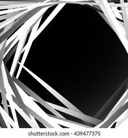 Geometric overlapping - intersecting shapes. Abstract grayscale illustration. Vector