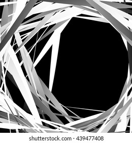 Geometric overlapping - intersecting shapes. Abstract grayscale illustration. Vector