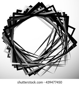 Geometric overlapping - intersecting shapes. Abstract grayscale illustration. Vector