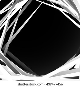 Geometric overlapping - intersecting shapes. Abstract grayscale illustration. Vector