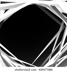 Geometric overlapping - intersecting shapes. Abstract grayscale illustration. Vector
