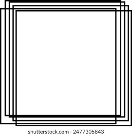 Geometric Overlapping Square Frames Background for Modern Abstract Design, Minimalistic and Elegant. Monochrome Border.
