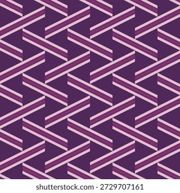Geometric Overlapping Stripes Seamless Texture in Varied Purple Shades Pattern