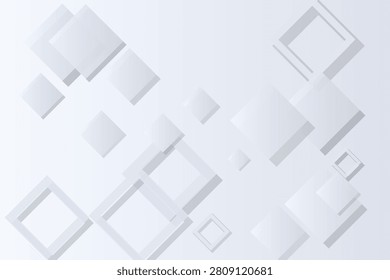 Geometric overlapping white squares on light gray gradient background