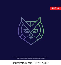 geometric owl logo. simple and modern icon, template design