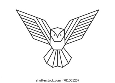 geometric owl logo or a sketch of the tattoo