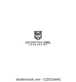 geometric owl logo vector icon template