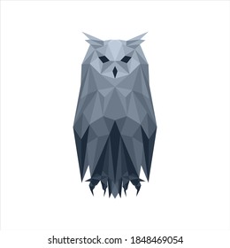 Geometric owl. Wild animal. Vector illustration.