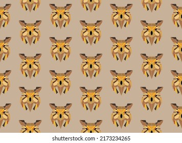 Geometric owls silhouette seamless pattern
