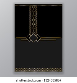 Plantilla de página geométrica para web e impresión, diseño de lujo Art Deco claro y elegante 