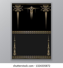 Geometric  page template for web and print, luxury design Art Deco clear and fancy 