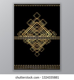 Geometric  page template for web and print, luxury design Art Deco clear and fancy 