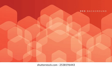 Fondo abstracto rojo pálido geométrico. Formas hexagonales con gradiente y composición ligera. Diseño moderno. Ilustración vectorial