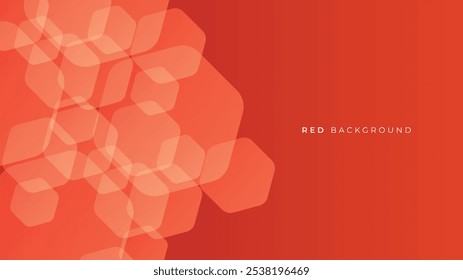 Fondo abstracto rojo pálido geométrico. Formas hexagonales con gradiente y composición ligera. Diseño moderno. Ilustración vectorial