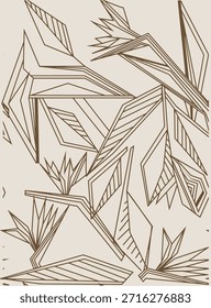 Vector abstracto geométrico del diseño del patrón floral de la palma