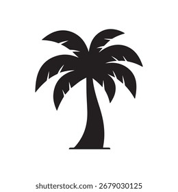 Logotipo geométrico de la palma que representa el estilo de vida contemporáneo de la playa y la marca moderna del complejo