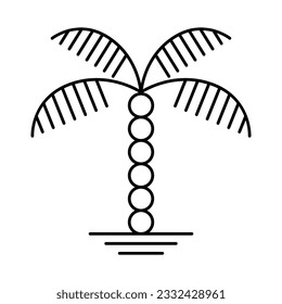 Geometric palm tree vector icon design. Bohemian flat icon.