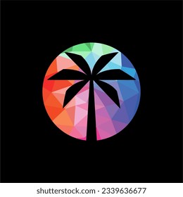 Ilustración vectorial de palmera geométrica.