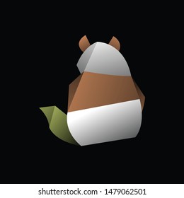 geometric  panda logo design, icon, vector, template, dark background
