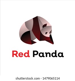 geometric  panda logo design, icon, vector, template, white background