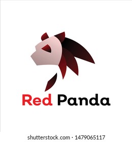 geometric  panda logo design, icon, vector, template, white background