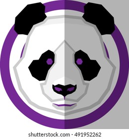 geometric panda, vector illustration