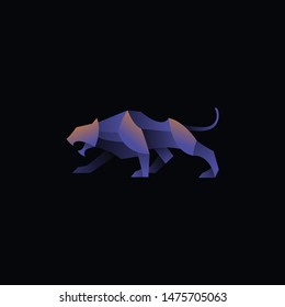 geometric panther logo design, icon, vector, template