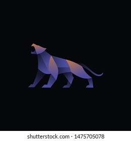 geometric panther logo design, icon, vector, template