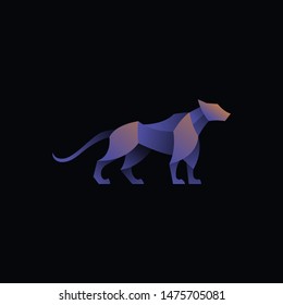 geometric panther logo design, icon, vector, template