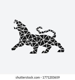 geometric panther vector template logo