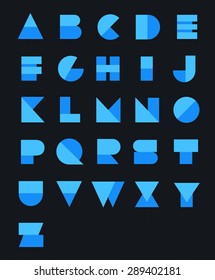 Geometric Paper Alphabet. Vector set