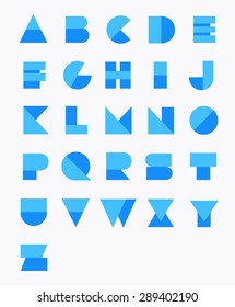 Geometric Paper Alphabet. Vector set