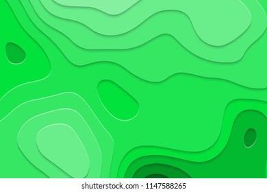 Geometric paper cut background, topography map cpncept. Vector illustration