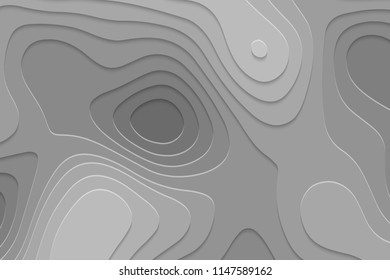 Geometric paper cut background, topography map cpncept. Vector illustration