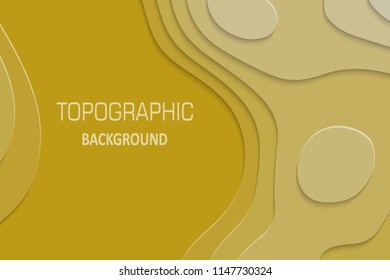 Geometric paper cut background, topography map cpncept. Vector illustration